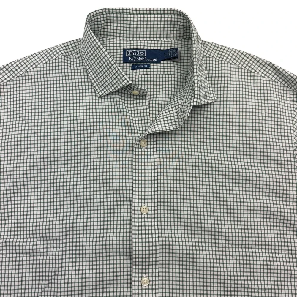 Polo Ralph Lauren Shirt Mens L Green Check Gingham Long Sleeve Button Up NWT